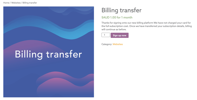 billing transfer sign up